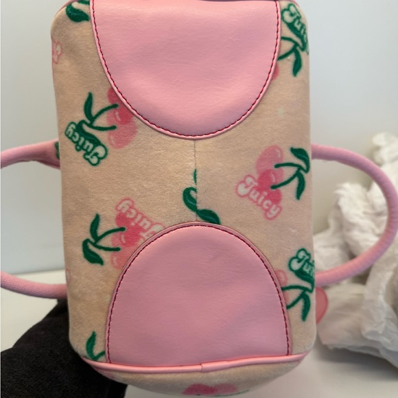 VTG Juicy Couture Cherry Zip Handbag - Pink Shoulder Purse - Picture 7 of 7